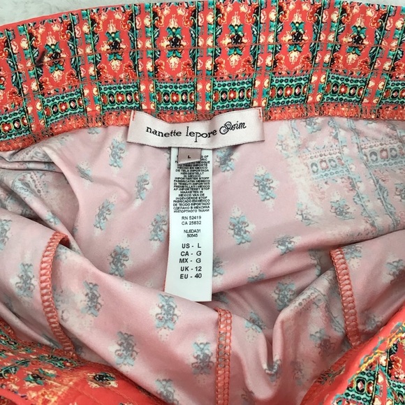 Nanette Lepore Swim NWT 2-Piece Set Cover Tunic & Pants Multicolored Size Large - Picture 10 of 13